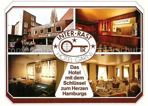 AK / Ansichtskarte Hamburg Inter Rast Hotel Garni Reception Zimmer Gastraum Hamburg