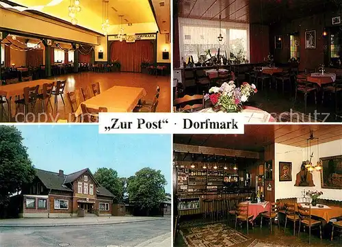 AK / Ansichtskarte Dorfmark Gasthof Zur Post Lueneburger Heide Gaststube Festsaal Dorfmark