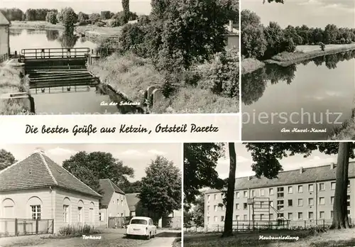 AK / Ansichtskarte Paretz Havel Kanal Schleuse Torhaus Neubausiedlung Paretz