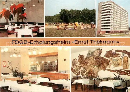 AK / Ansichtskarte Rheinsberg FDGB Erholungsheim Ernst Thaelmann Bar Cafe Restaurant Strand Rheinsberg