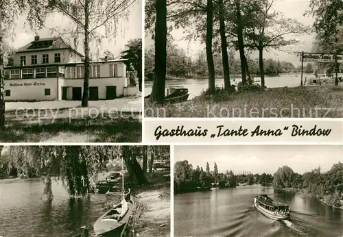 AK / Ansichtskarte Bindow Gasthaus Tante Anna Fahrgastschiff Anleger Bindow