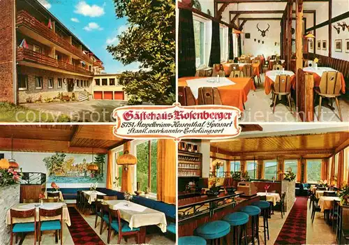 AK / Ansichtskarte Mespelbrunn Gaestehaus Rosenberger Gastraeume Bar Mespelbrunn