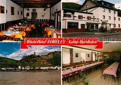 AK / Ansichtskarte Kamp Bornhofen Rhein Hotel Loreley Speisesaal Panorama Kamp Bornhofen