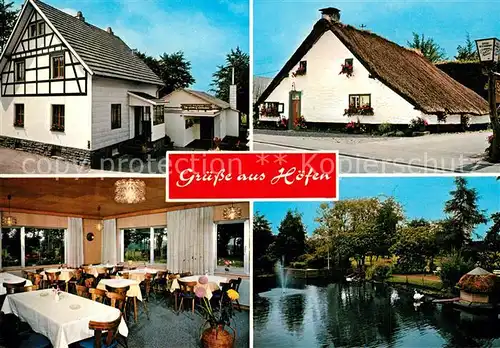 AK / Ansichtskarte Hoefen_Monschau Restaurant Am alten Eifelhaus Schwanenteich Cornely Karte Nr 12791 Hoefen Monschau