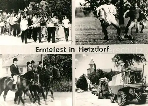 AK / Ansichtskarte Hetzdorf_Halsbruecke Erntefest Fussball Hetzdorf Halsbruecke