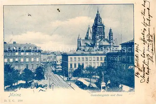 AK / Ansichtskarte Mainz_Rhein Gutenbergplatz Dom Mainz Rhein