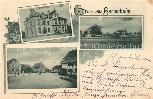 AK / Ansichtskarte Bartenheim Gemeindehaus Bahnhof Platz Bartenheim