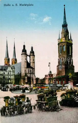 AK / Ansichtskarte Halle_Saale Marktplatz Kirche Halle_Saale