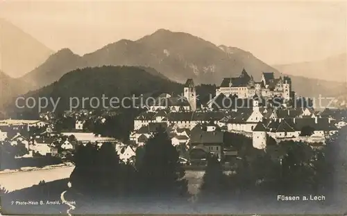 AK / Ansichtskarte Fuessen_Allgaeu Panorama Burg Fuessen Allgaeu