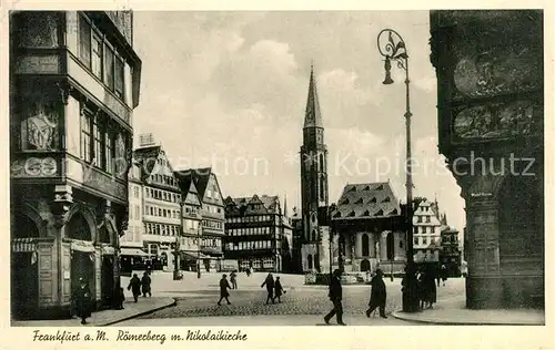 AK / Ansichtskarte Frankfurt_Main Roemerberg Nikolaikirche Frankfurt Main