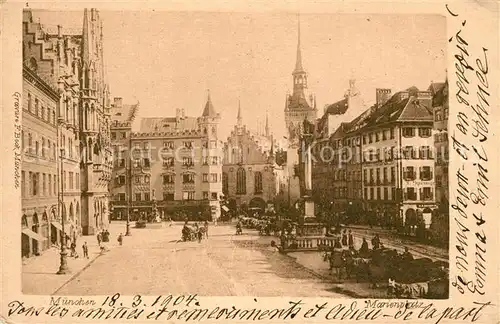 AK / Ansichtskarte Muenchen Marienplatz Muenchen