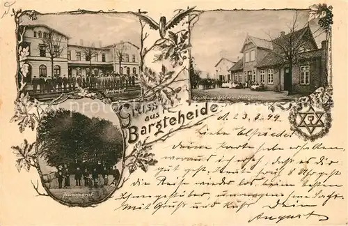 AK / Ansichtskarte Bargteheide Bahnhof Huenengrab Gasthaus Schleswig Holstein Eiche Bargteheide