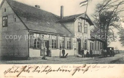 AK / Ansichtskarte Prignitz Techow Hotel Restaurant Garten Zur Post Prignitz