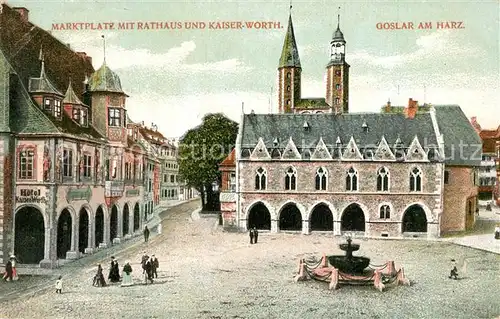 AK / Ansichtskarte Goslar Marktplatz Rathaus Kaiser Worth Goslar