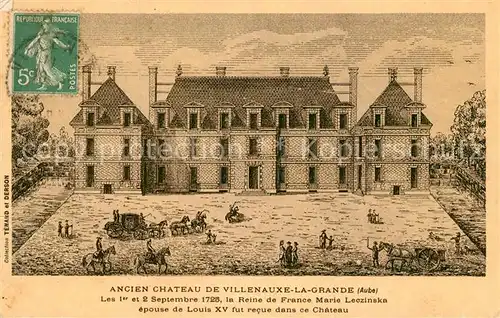 AK / Ansichtskarte Villenauxe la Grande Ancien Chateau Schloss Dessin Kuenstlerkarte Villenauxe la Grande