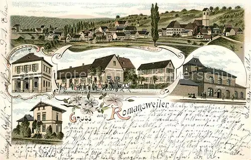 AK / Ansichtskarte Romansweiler Panorama Schloss Gemeindehaus Gasthaus zum Bahnhof Romansweiler