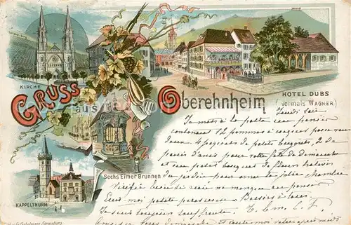AK / Ansichtskarte Oberehnheim Hotel Dubs Kirche Kappelturm Oberehnheim