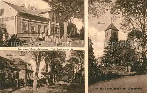 AK / Ansichtskarte Schenkendorf_Grossbeeren Restaurant Strasse Schule Kirche 