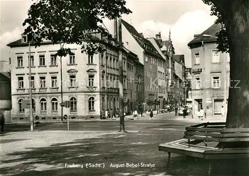 AK / Ansichtskarte Freiberg_Sachsen August Bebel Strasse  Freiberg Sachsen