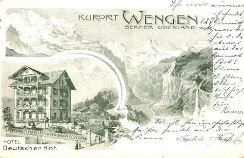 AK / Ansichtskarte Wengen_BE Hotel Deutscher Hof Berner Oberland Wengen_BE
