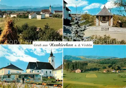 AK / Ansichtskarte Neukirchen_Voeckla Schafberg Dorfkapelle Kirchenplatz Einkehrgasthaus Waldesruh Spock und Rothauptberg Neukirchen_Voeckla