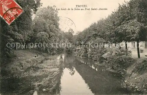 AK / Ansichtskarte Troyes_Aube Les bords de la Seine au Pont Saint Aventin Troyes Aube