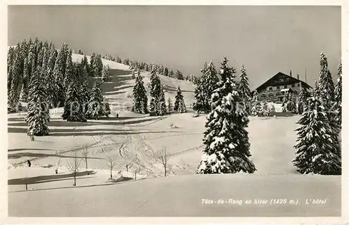 AK / Ansichtskarte Val_de_Ruz Hotel Tete de Ran en hiver Jura Val_de_Ruz