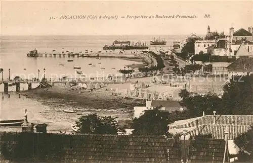 AK / Ansichtskarte Arcachon_Gironde Perspective du Boulevard Promenade Arcachon Gironde