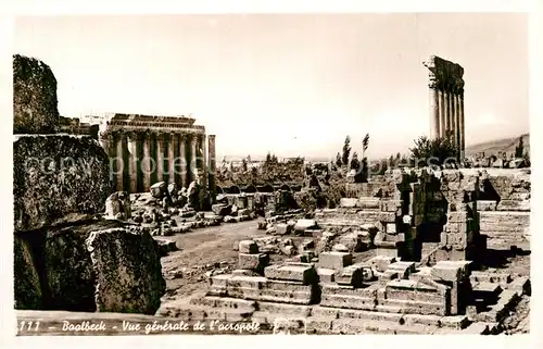 AK / Ansichtskarte Baalbeck_Baalbek General View of Acropolis 