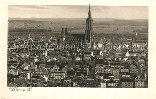 AK / Ansichtskarte Ulm_Donau Stadtblick mit Ulmer Muenster Ulm_Donau