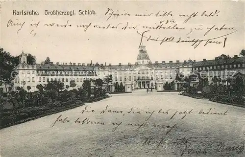 AK / Ansichtskarte Karlsruhe_Baden Grossherzogliches Schloss Karlsruhe_Baden