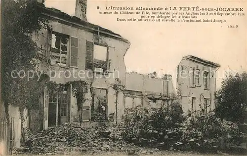 AK / Ansichtskarte La_Ferte sous Jouarre Chateau de l Ile bombarde Grande Guerre Schloss Ruine Truemmer 1. Weltkrieg La_Ferte sous Jouarre