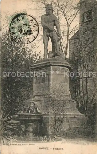AK / Ansichtskarte Rodez Monument Samson Statue Rodez