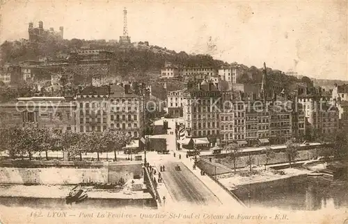 AK / Ansichtskarte Lyon_France Pont La Feuilee Quartier Saint Paul et la Fourviere Lyon France