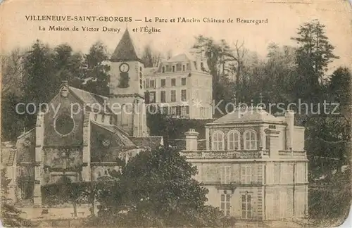 AK / Ansichtskarte Villeneuve Saint Georges Le Parc et L`Ancien Chateau de Beauregard Villeneuve Saint Georges