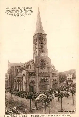 AK / Ansichtskarte Charolles Eglise sous vocable du Sacre Coeur Charolles