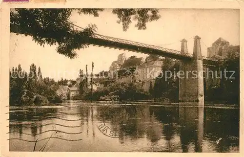 AK / Ansichtskarte La_Roche Posay Pont suspendu sur la Creuse La_Roche Posay