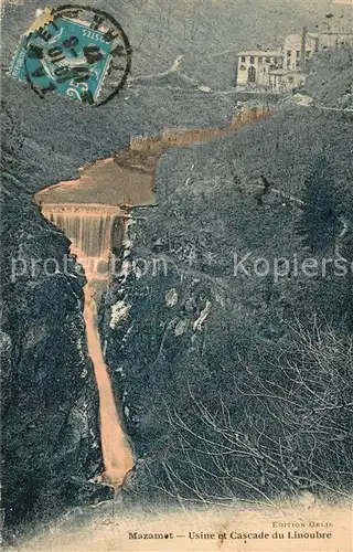 AK / Ansichtskarte Mazamet Usine et Cascade du Linoubre Mazamet