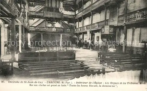 AK / Ansichtskarte Urrugne Interieur de lEglise Les Orgues et les Tribunes Urrugne