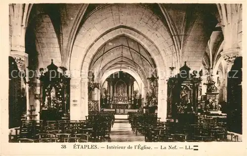 AK / Ansichtskarte Etaples Interieur de lEglise La Nef Etaples