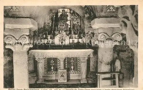 AK / Ansichtskarte Saint Jean Soleymieux Chapelle de Notre Dame sous terre Monument historique Saint Jean Soleymieux