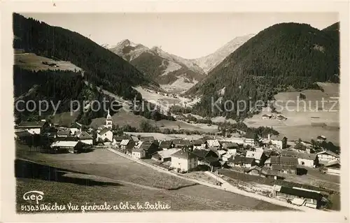 AK / Ansichtskarte Areches_Beaufort_Savoie Vue generale et Col de la Bathie Areches_Beaufort_Savoie