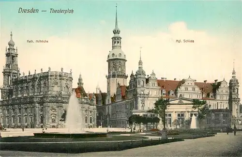 AK / Ansichtskarte Dresden Theaterplatz Katholische Hofkirche Schloss  Dresden