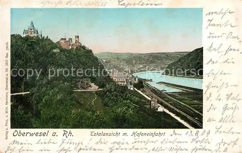 AK / Ansichtskarte Oberwesel_Rhein Hafeneinfahrt  Oberwesel Rhein