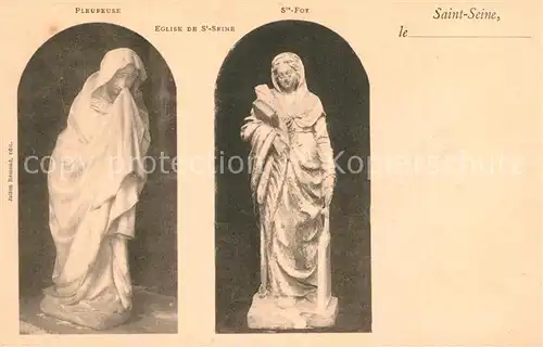 AK / Ansichtskarte Saint Seine l_Abbaye Statues Pleupeuse et Sainte Foy dans l eglise Saint Seine l Abbaye