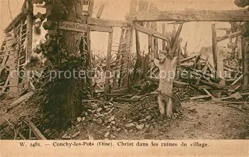 AK / Ansichtskarte Conchy les Pots Christ dans les ruines du village Conchy les Pots