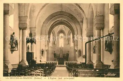 AK / Ansichtskarte La_Begude de Mazenc Interieur de l eglise nef principale La_Begude de Mazenc