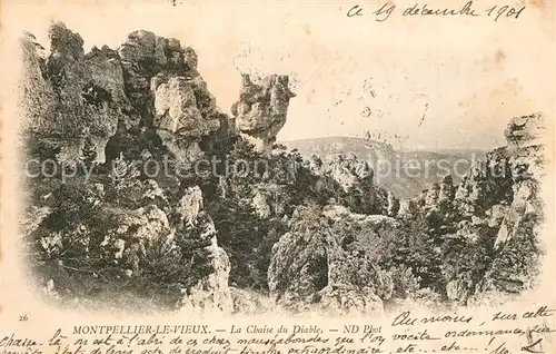 AK / Ansichtskarte Montpellier le Vieux_Montagne La Chaise du Diable Parc des Grands Causses 