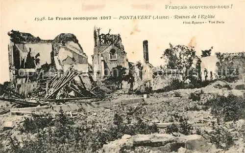 AK / Ansichtskarte Pontavert Ruines Eglise Pontavert