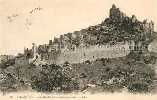 AK / Ansichtskarte Valence_Drome Les Ruines de Crussol Ancien Chateau Valence_Drome